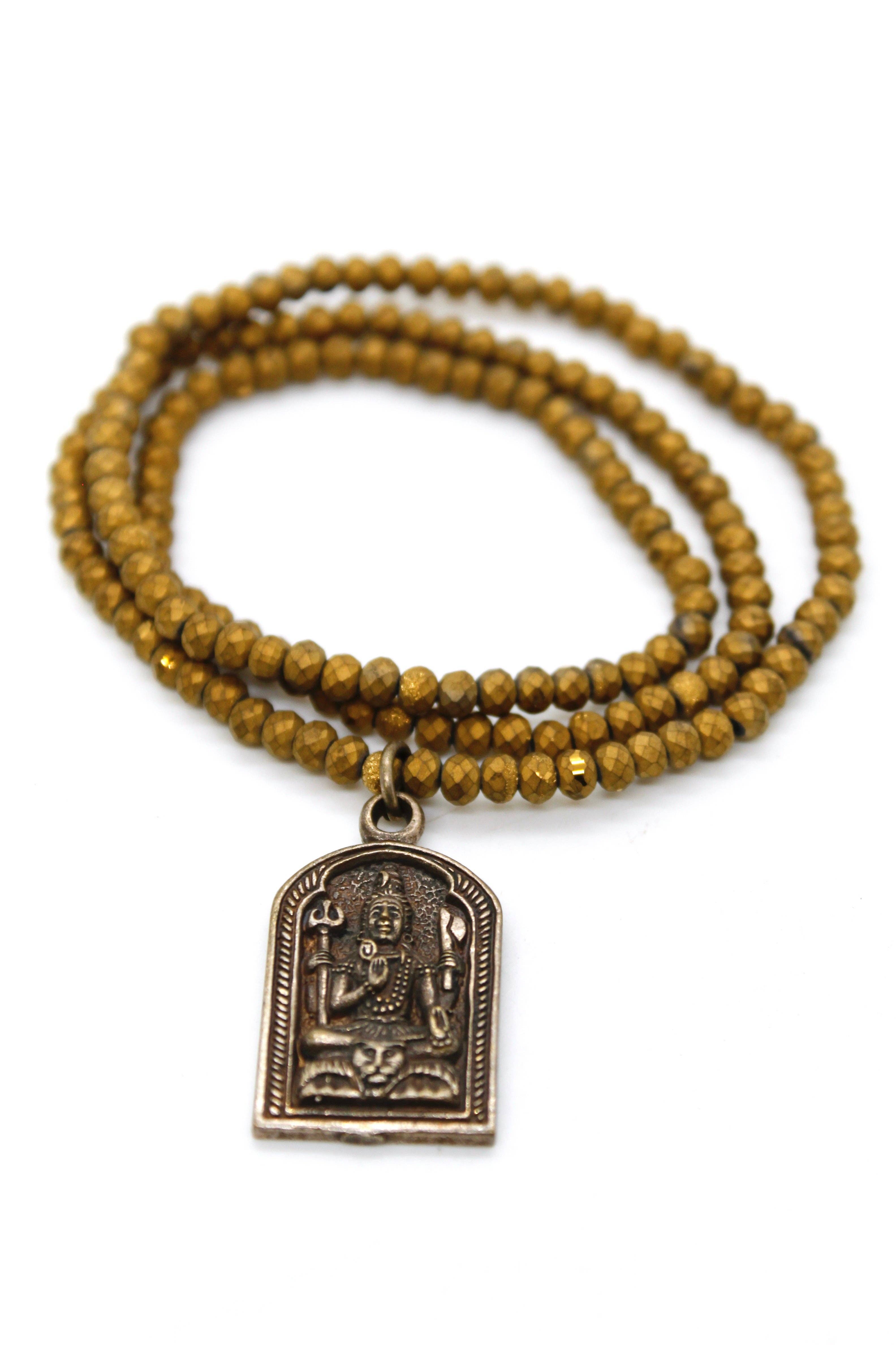 LIZOU - Wholesale Pendant/Charm Necklace - Matte Crystal Necklace with Small Buddha -Buddha Collection-2