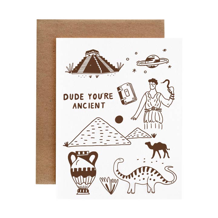 Dude You're Ancient Geburtstagskarte für den Großhandel von Ink Paper Crafts