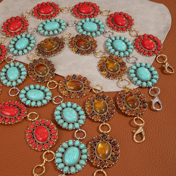 Western Oval Concho Disc Chain Belt for wholesale by Collections by Fame Accessories