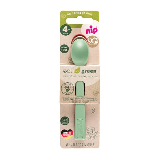 nip – Green Baby Spoon | from 4 months | Set of 3 | Pack of 10 for wholesale by Dr. Pandalis