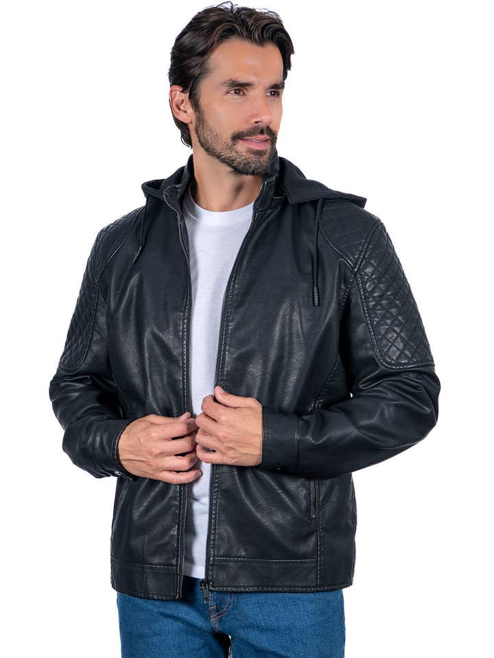 Herren-PU-Lederjacken, eine komplette Box mit drei Farben für den Großhandel von PATRONCITO USA INTERNATIONAL, INC