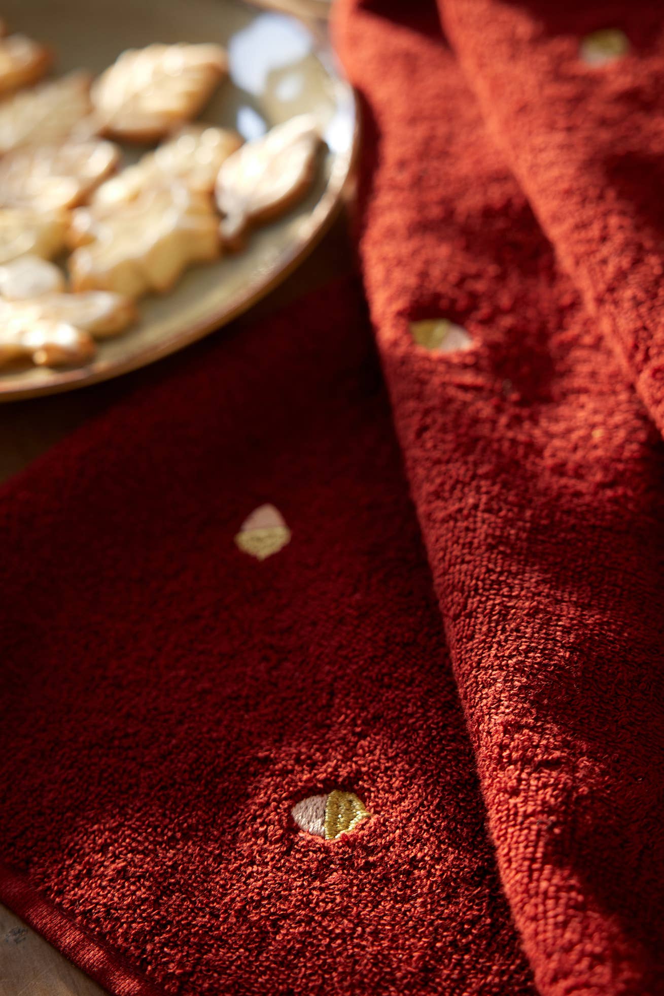 Coucke - Vendita all'ingrosso Strofinacci - Incantesimi d'autunno - Quadrato spugna ricamato 50x50 in cotone2