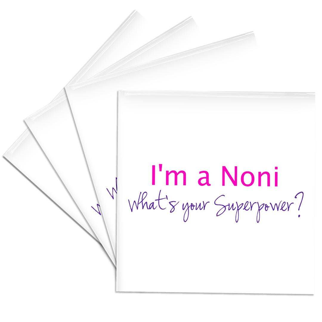 3dRose – Base de copos por atacado – 3dRose, Sou uma Noni - Qual é o teu superpoder - rosa choque - presente engraçado para avó, Base para Copos0