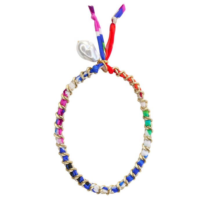 Catherine Page Jewelry - Wholesale Link & Chain Necklace - Ginger Wrapped Chain Necklace in Blues1