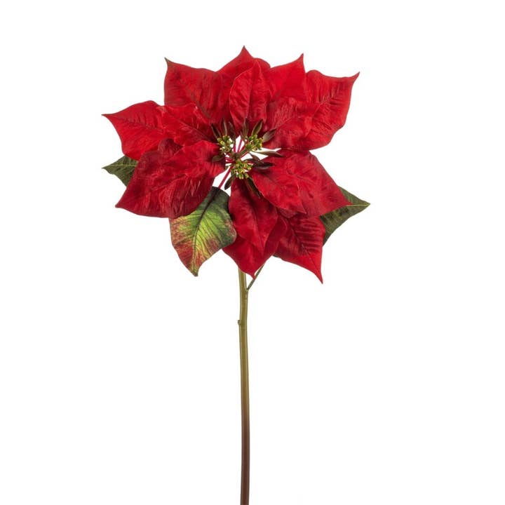 Poinsettia Artificial Spray Red 65cm for wholesale by Wildflowers by Floriette
