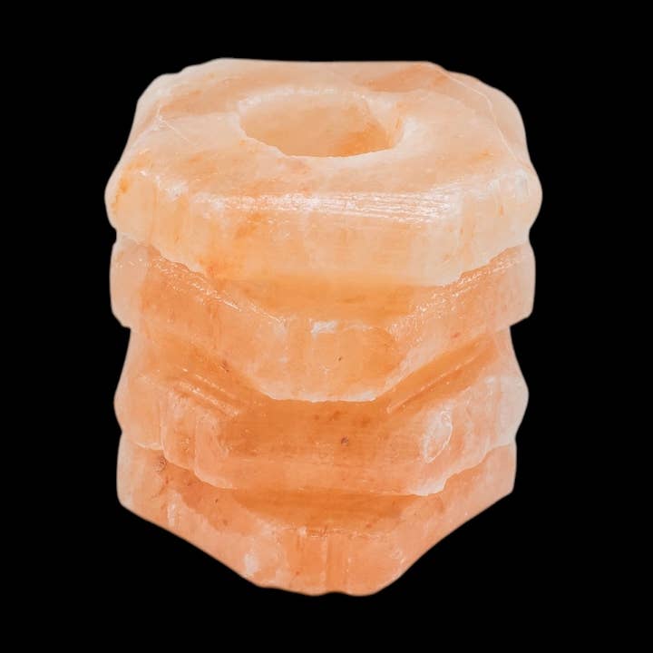 Quasar Gems USA - Wholesale Candle Holder - Himalayan Salt Candle Holder Zig Zag Shape0