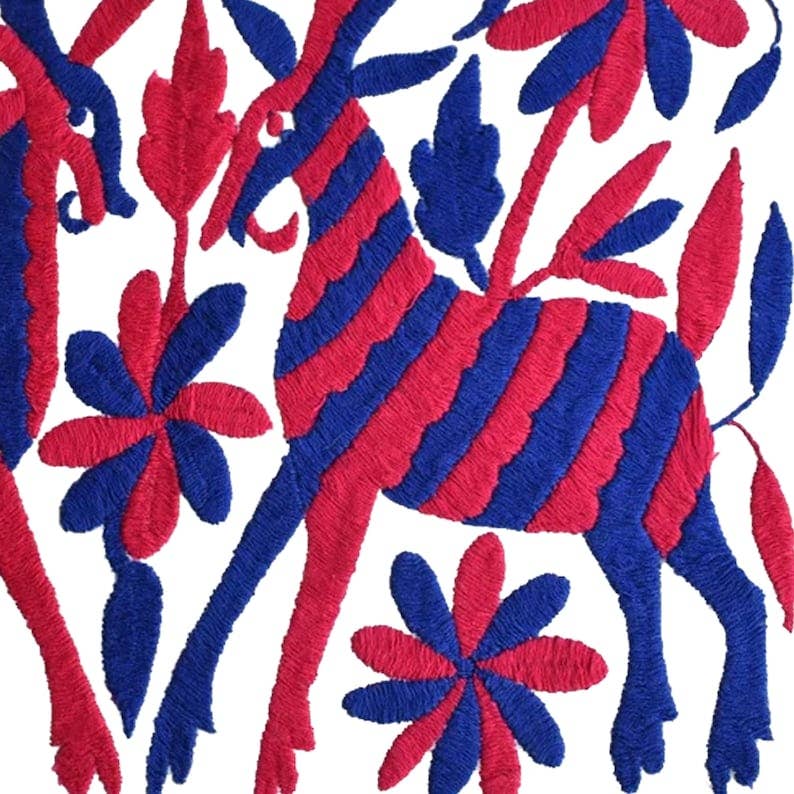 The Tangerine Store - Vendita all'ingrosso Fodera cuscino decorativo - Set di 4 | Fodere Decorative per Cuscini Messicani | Fodere Design Otomi | Tessuto in Cotone e Lino | Ricamate | Con O Senza Inserto3