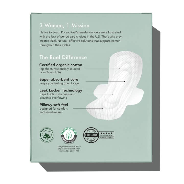 Rael - Wholesale Period Underwear - Women's - Rael Organic Cotton Cover Pads - Regular5