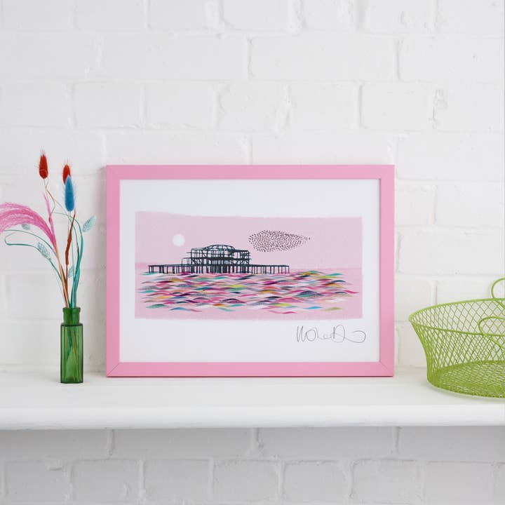West Pier Brighton Print, Brighton and Hove Art for wholesale by I Drew This
