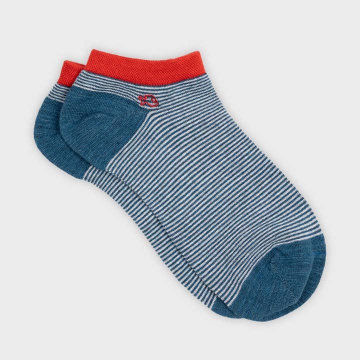 Striped ankle socks - Blue, white striped for wholesale by BILLYBELT