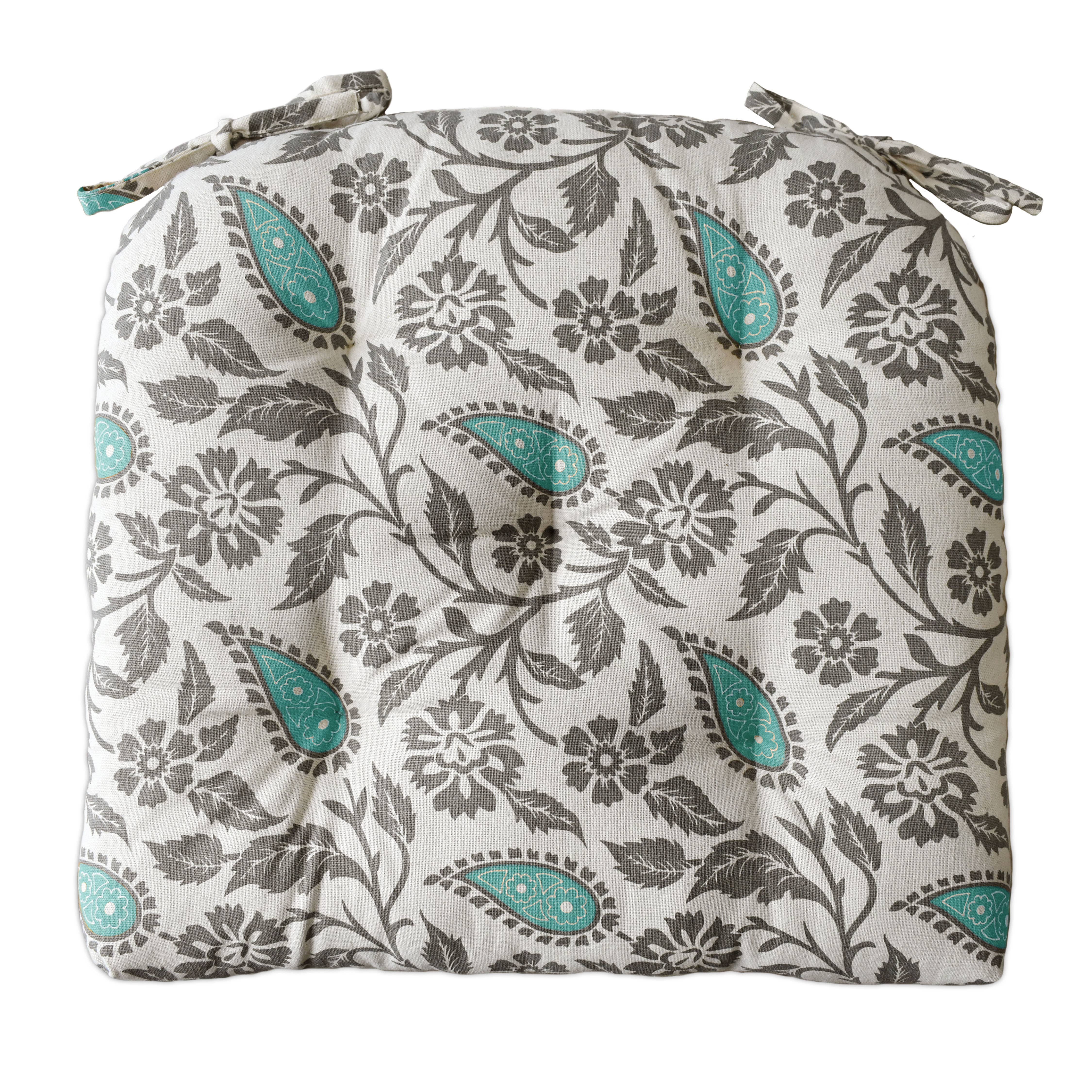 COZY HOMES COLLECTION - Wholesale Chair Cushion - Handmade Cotton Chair Seat Pads Cushions with Ties 16''x16''8