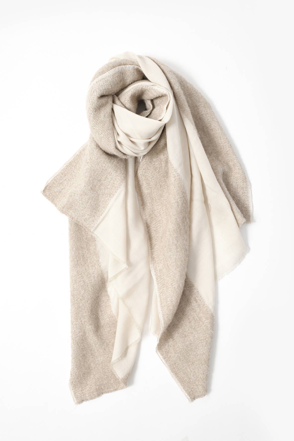 Abstract - Wholesale Scarf - Women's - Wool blend scarf with bouclé details25