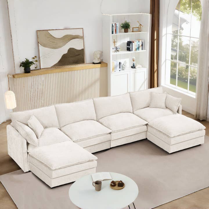 Lunara 130.7"Modular U-Shaped Sectional Sofa with 2 Ottomans for wholesale by 39F Inc.