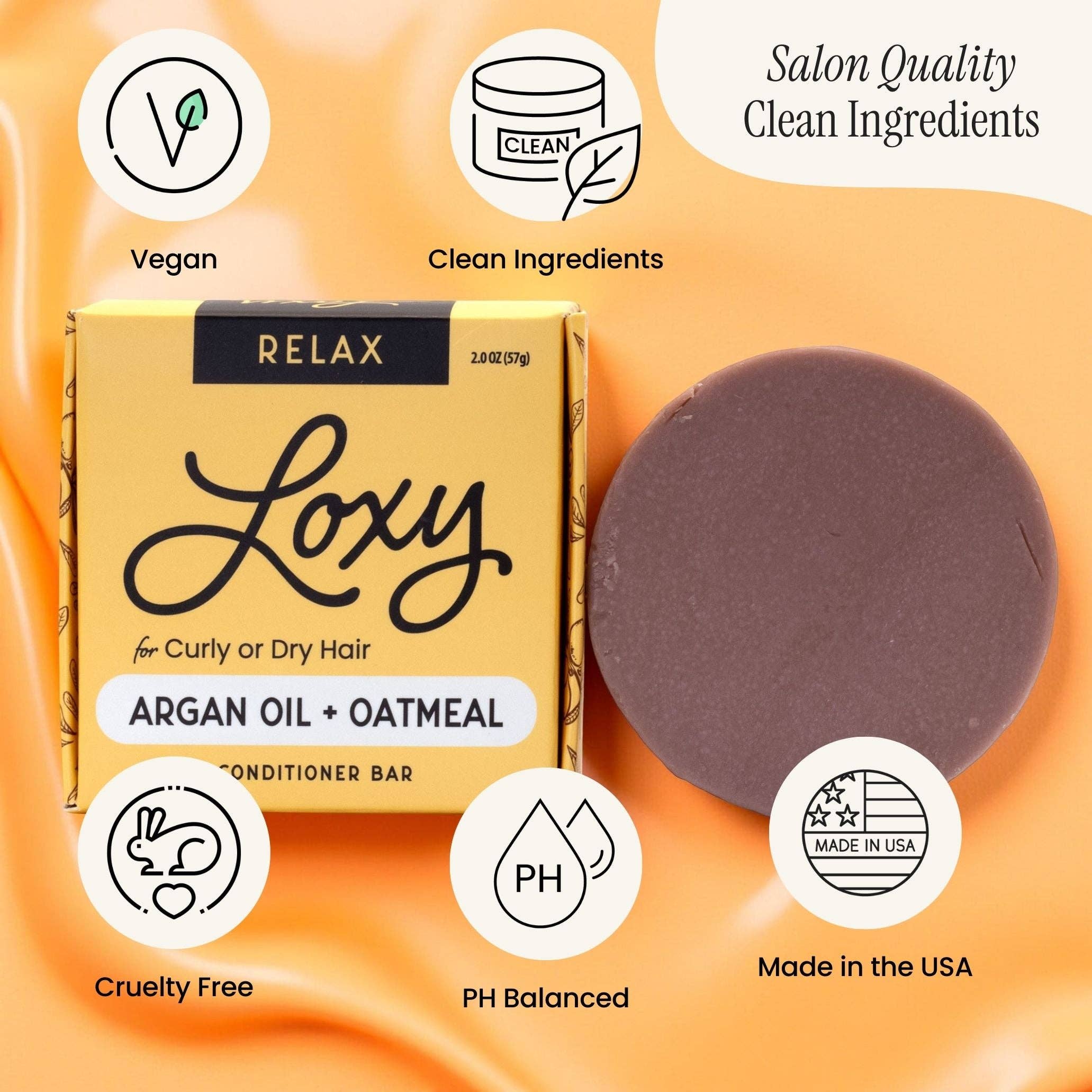 Loxy - Wholesale Hair Conditioner - RELAX: Conditioner Bar for dry, frizzy or curly hair with Argan Oil & Colloidal Oatmeal3