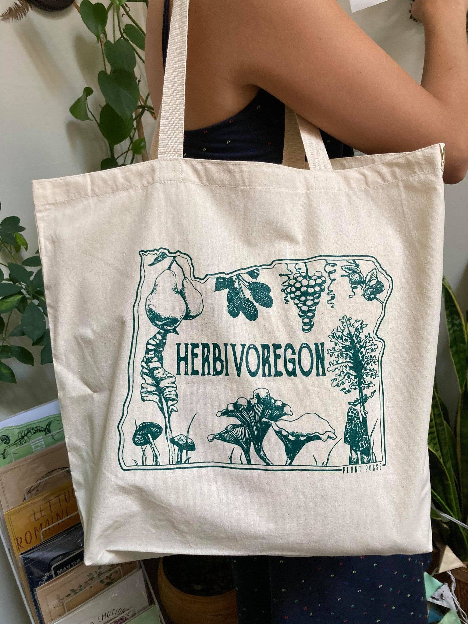 Plant Posse - Wholesale Draagtas - Uniseks - Herbivoregon draagtas van gerecycled canvas6