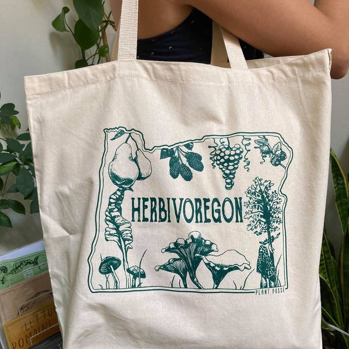 Plant Posse - Wholesale Draagtas - Uniseks - Herbivoregon draagtas van gerecycled canvas6