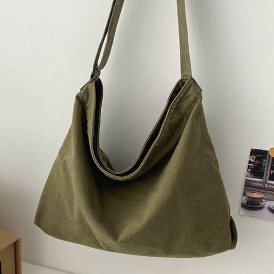 Crossbody Canvas Big Shoulder Bag_CWAB0420 and other Purchase Wholesale waxed canvas fabric. Free Returns & Net 60 Terms on Faire trending on Faire.