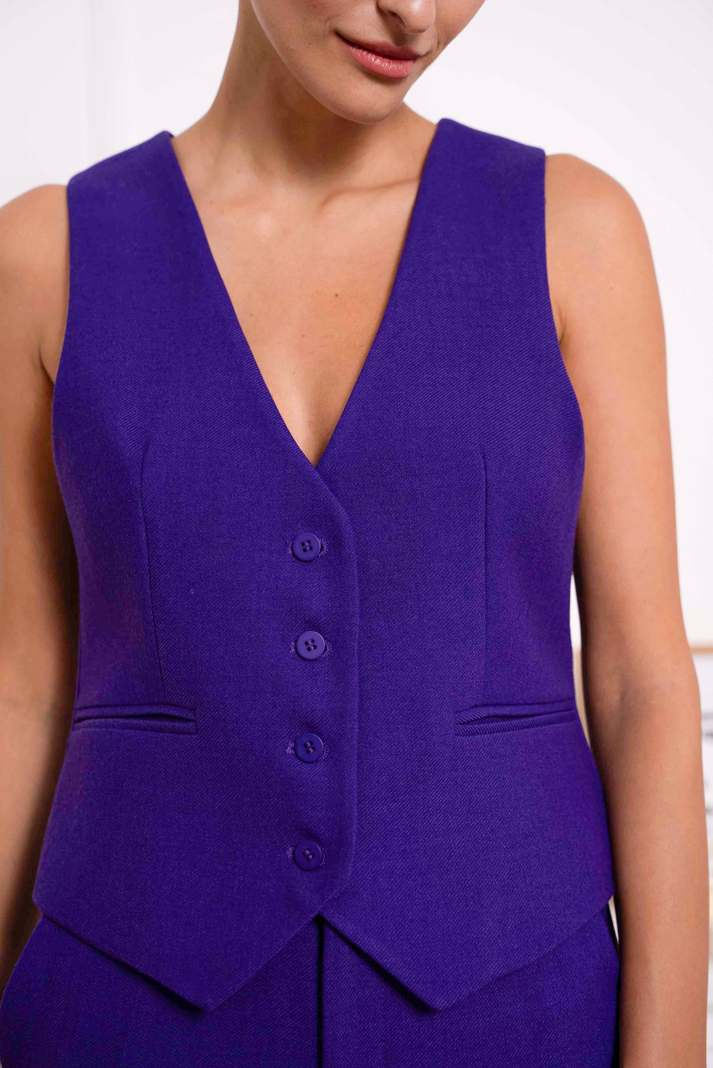 Attentif Paris - Wholesale Suit Vest - Women's - [Thick] Fitted tailored vest in winter material9