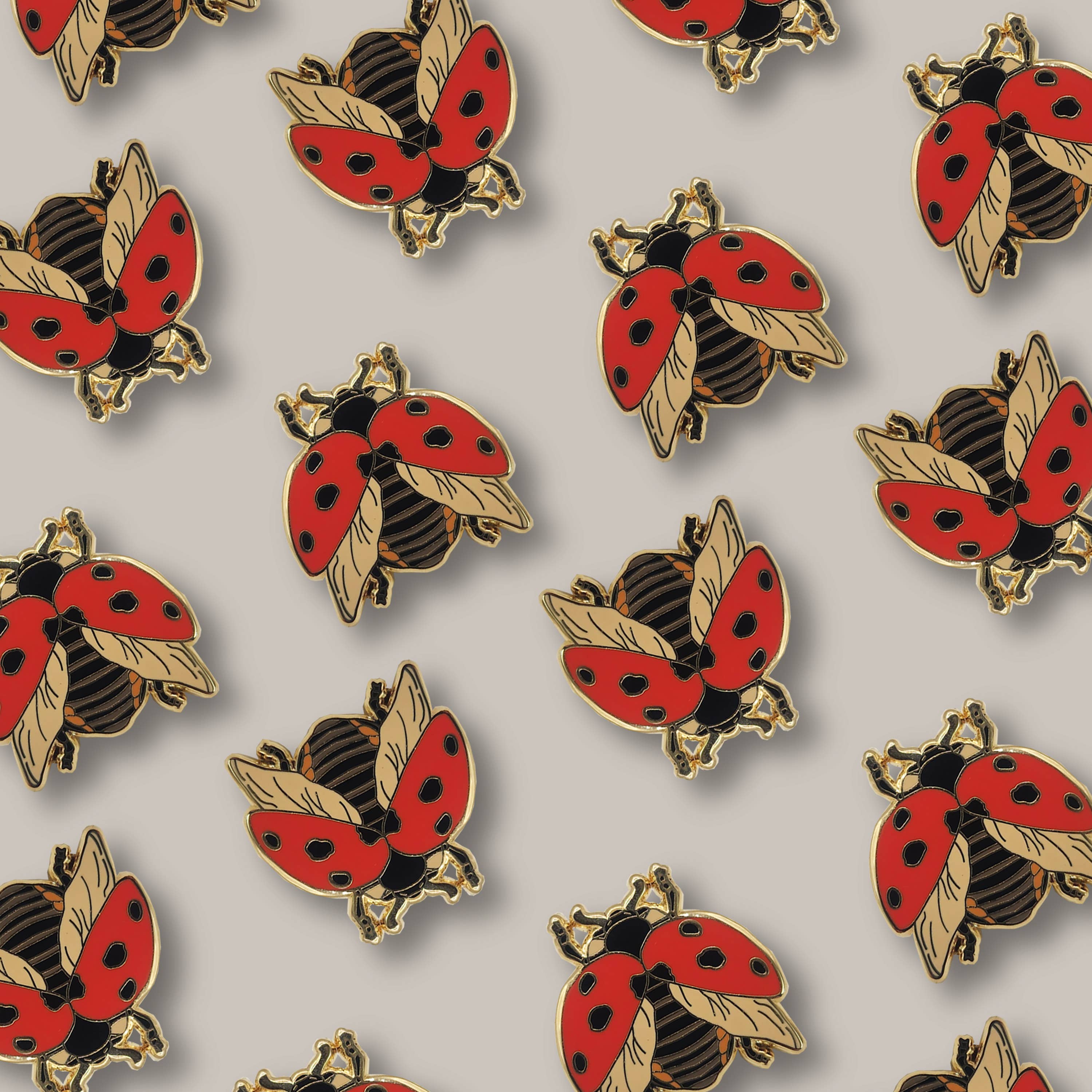 Pinsects – wholesale Lapel pin/button – Seven-Spotted Ladybug Educational Insect Enamel Pin6
