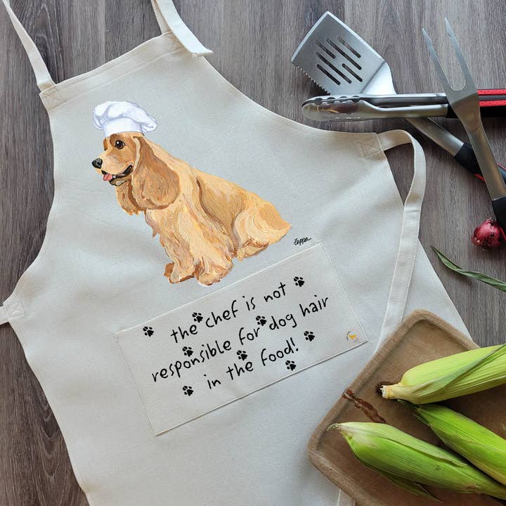 American Cocker Spaniel, Buff Apron for wholesale by Zeppa Studios