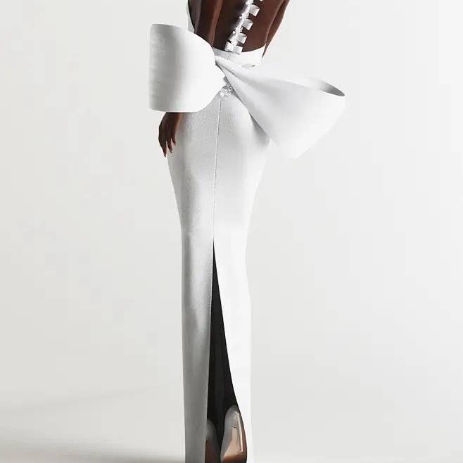 Productseeker – Großhandel Kleid – Damen – DR369 Rotes, rückenfreies Kleid mit großer Schleife und schmaler Passform4