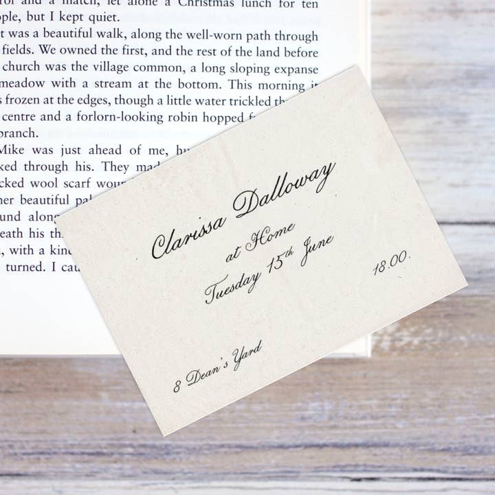 Mevrouw Dalloway Uitnodiging Bladwijzer voor wholesale door Literary Craft Parlour