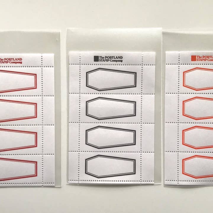 The Portland Stamp Company - Wholesale Rubber/Decorative Stamp - Coffins - Lick & Stick Halloween Stamps6