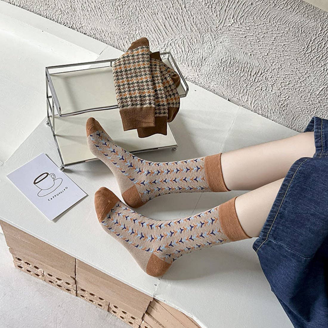 Funkyrel® Atzbranding Limited - Wholesale Socks - Women's - Rufia - Vintage Pattern Women's Socks for Fall & Winter9