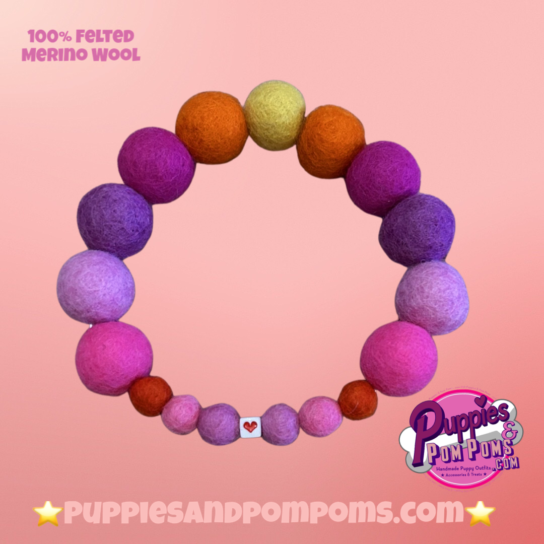 Puppies & Pom Poms - Wholesale Pet Collar - Dog - Pink - Personalised Pom Pom Dog Collar1