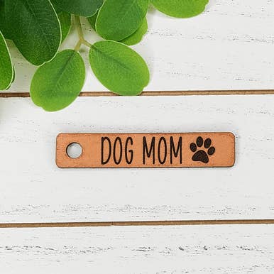 Dog Mom Leather Keychain for wholesale by Trendy Transfers