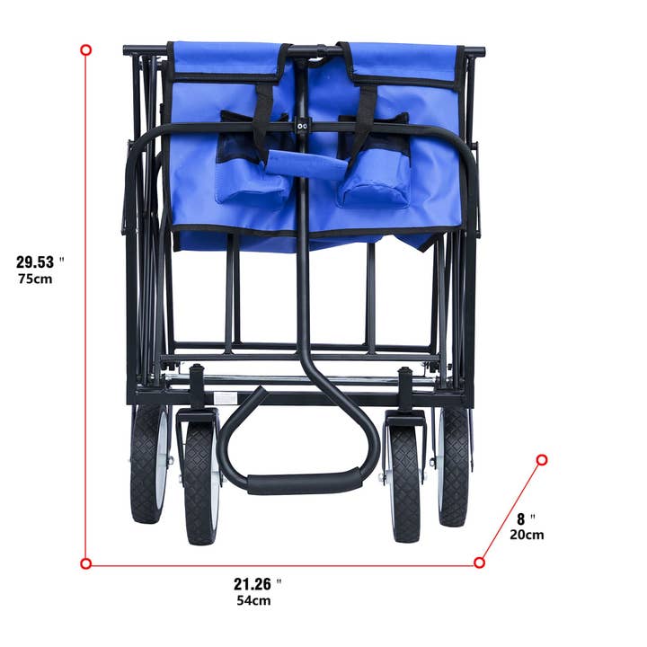 Hard Rock Health Stores - Wholesale Beach Accessories - Outdoor Folding Wagon Garden ; Large Capacity Folding Wagon Garden Shopping Beach Cart ; Heavy Duty Foldable Cart; for Outdoor Activities; Beaches; Parks; Camping24