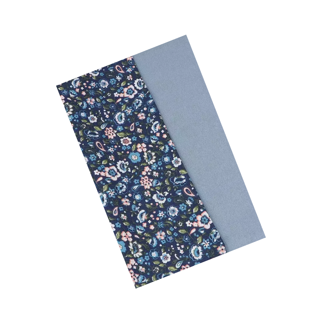 Tie Mood - Wholesale Necktie - Men's - Dusty Blue Solid Front with Floral Print Tail Tie6