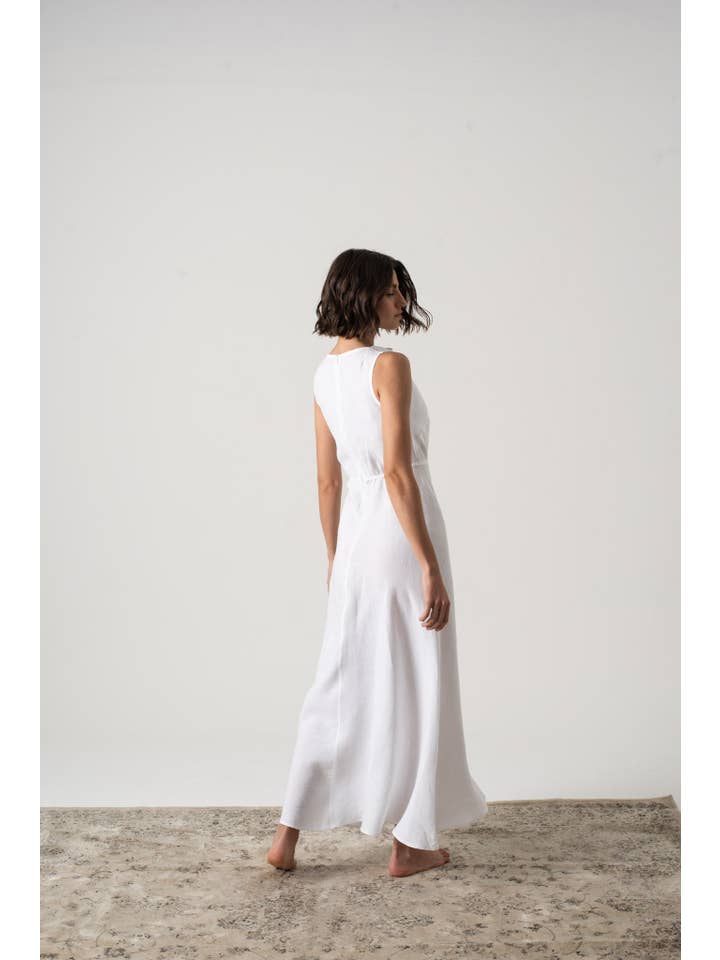 LUXMII - Wholesale Dress – Women's - Hemming Midi Dress White3