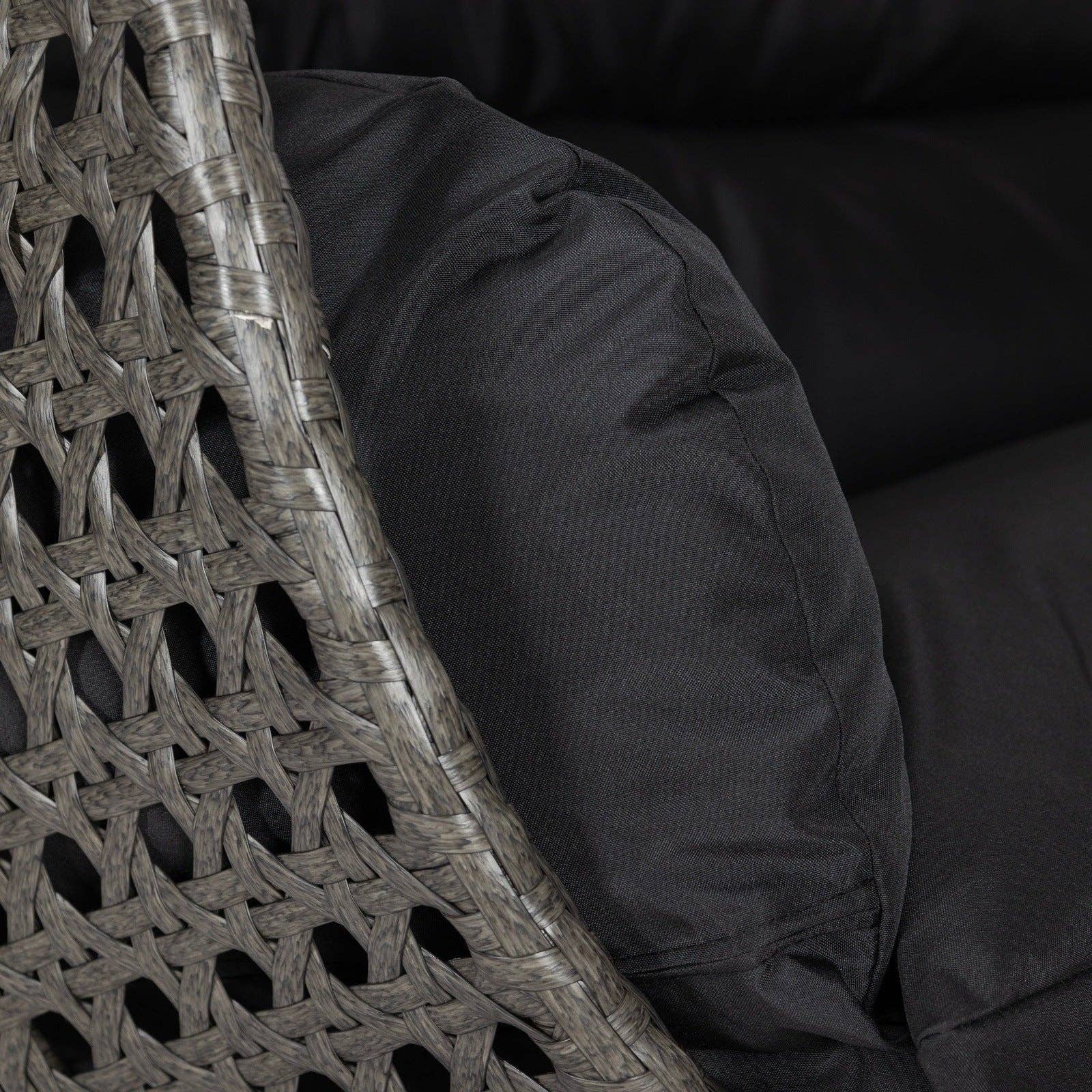 LeisureMod - Wholesale Egg Chair - Modern Charcoal Wicker Hanging Double Seater Egg Swing Chair26