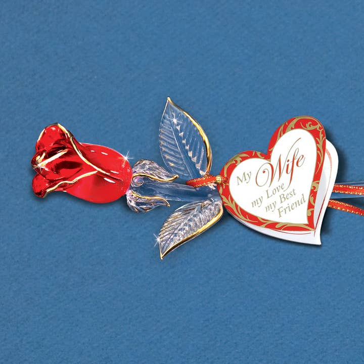 S6 427-WR: "Mijn Vrouw" Rode Roos voor wholesale door Glass Baron