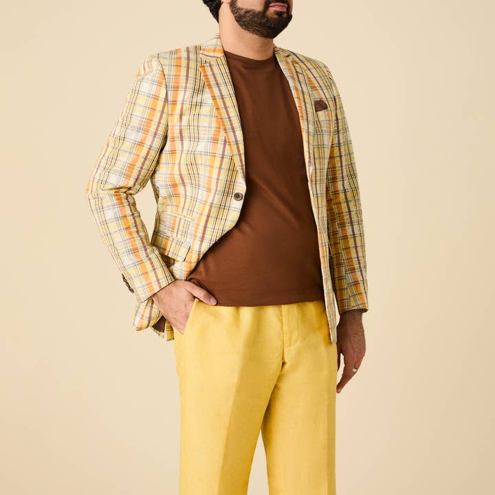 Seersucker-ternet blazer for engroshandel hos Inserch