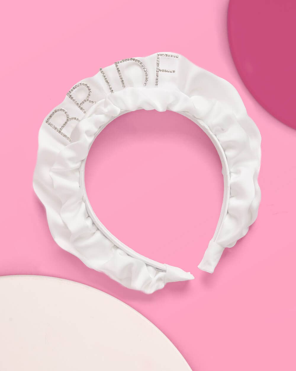 xo, Fetti - Wholesale Fashion Headband - Women's - Ruffles Headband - white satin headband, Bride Hair Accessory, Bachelorette