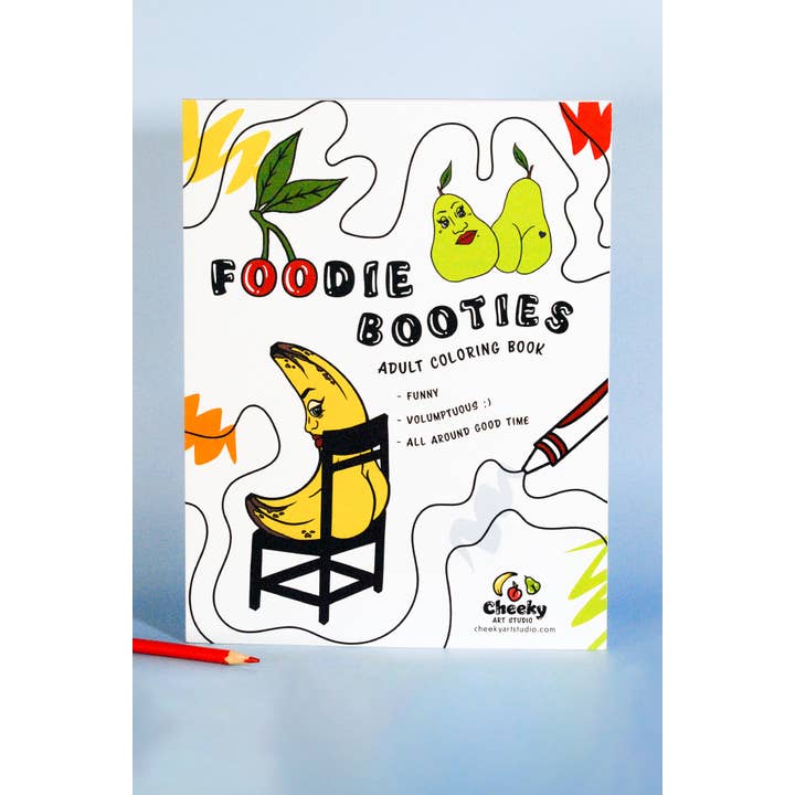 Cheeky Art Studio - Wholesale Coloring & Activity Book - Adult - Foodie Booties Cheeky Adult Coloring Book