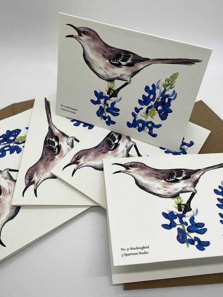 Mockingbird - Cartão com Envelope por atacado de Bird Art by KB