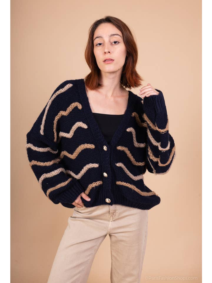 Shyloh - Wholesale Cardigan – Women’s - Mohair wave cardigan 1342320