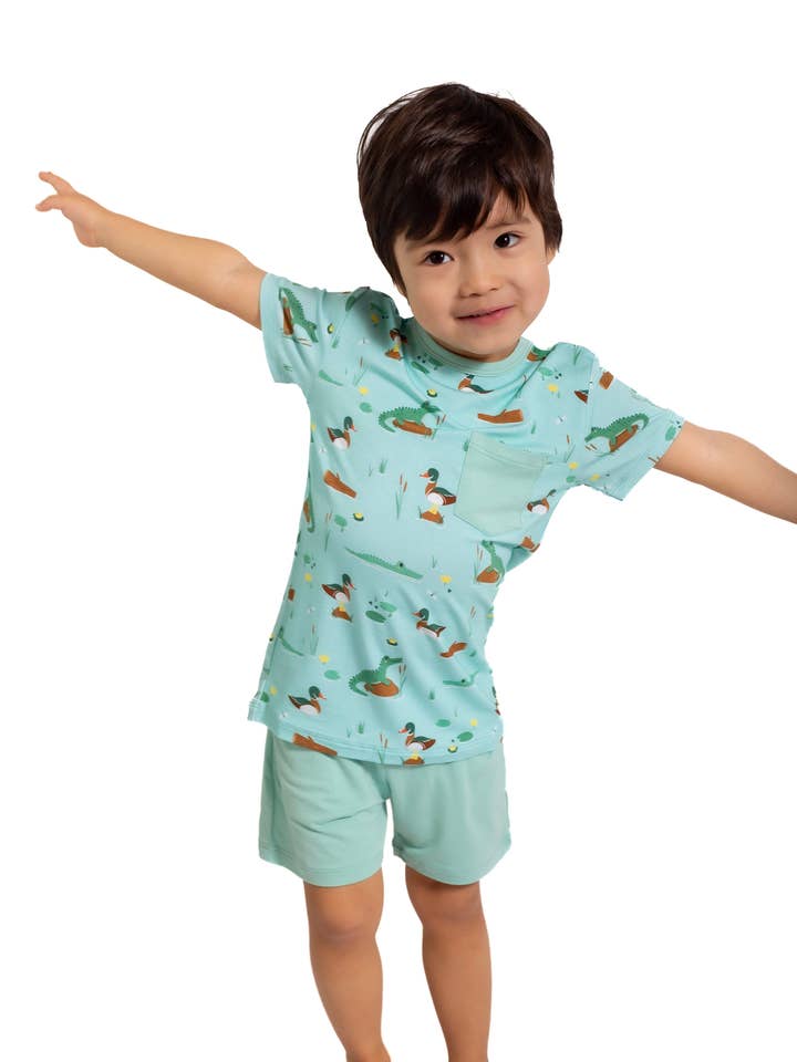 Pearls & Pelicans - Wholesale Top & Short Set - Kids - Bayou Buddies Pocket Shirt & Shorts3