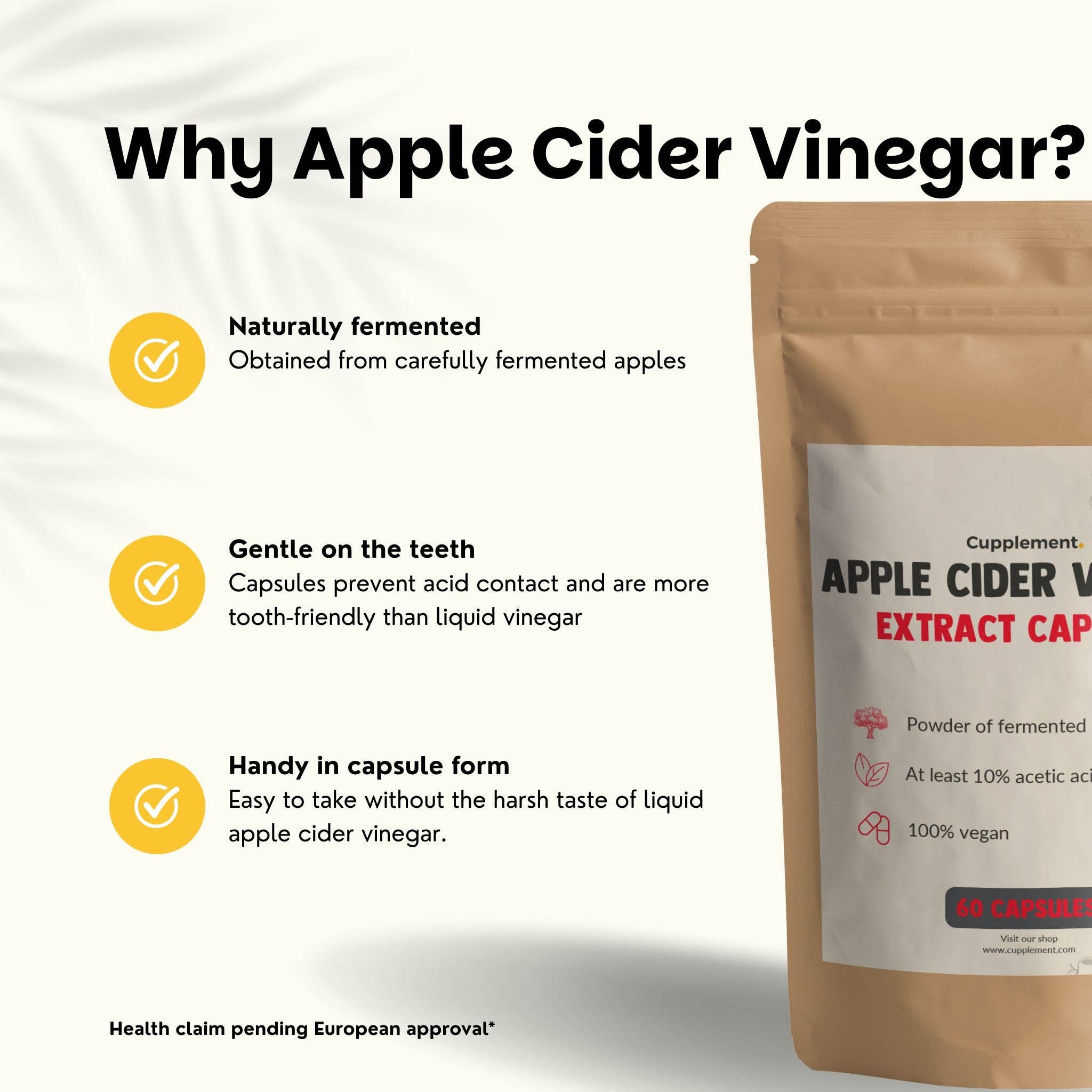 Cupplement b.v. – Engroshandel Kosttilskud og vitaminer – Æblecidereddike Kapsler 500 mg 60 Kapsler4