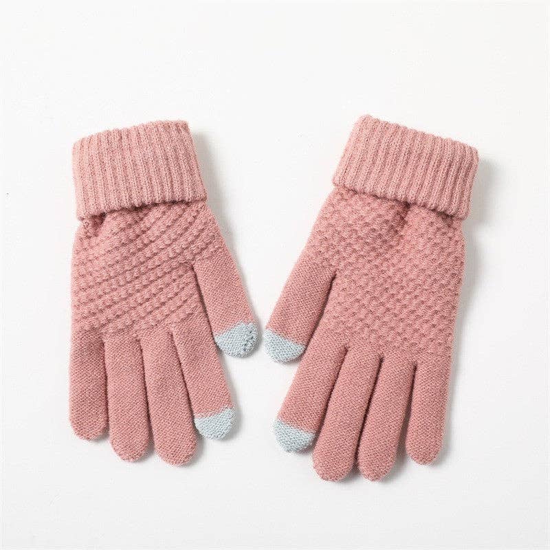FurDecoration - Wholesale Gloves - Women's - Fashion Touch Screen Jacquard Plus Velvet Gloves5