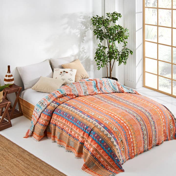 Kikoya - Wholesale Bedding Blanket - Boho Bedspread Turkish Cotton Summer Blankets Throw Bohemian