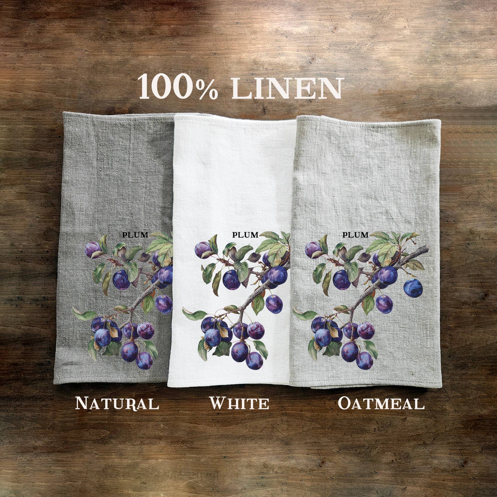 NorraVilla - Wholesale Tea Towel - 100% Linen Guest Towel with Plump branches fruits print 3