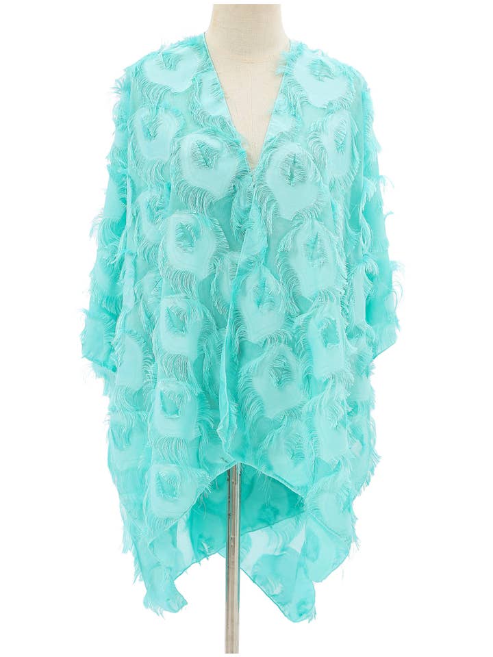 JC Sunny Fashion - Wholesale Kimono - Women's - JC060283 Elegant 3D Feather Fringe Eyelash Kimono/Cover-Up8