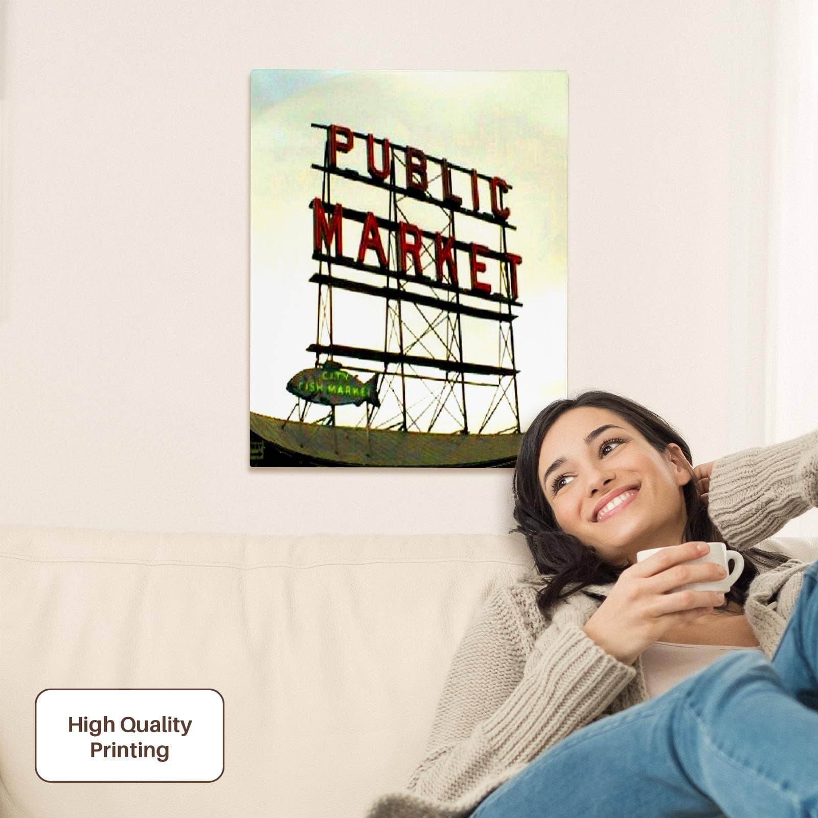 3dRose - Wholesale Art Print - 3dRose, Public Market Seattle , Museum Grade Canvas Wrap1