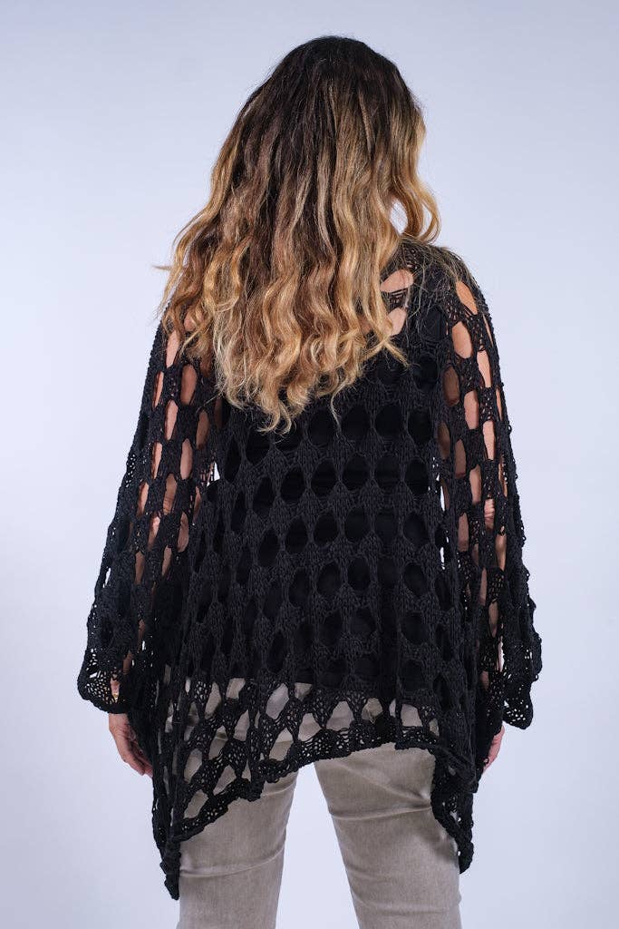 TINA Stephens Italy/Tees By Tina - Wholesale Knit Top - Women's - Oceana Circle Open Knit Topper (BQ904)7