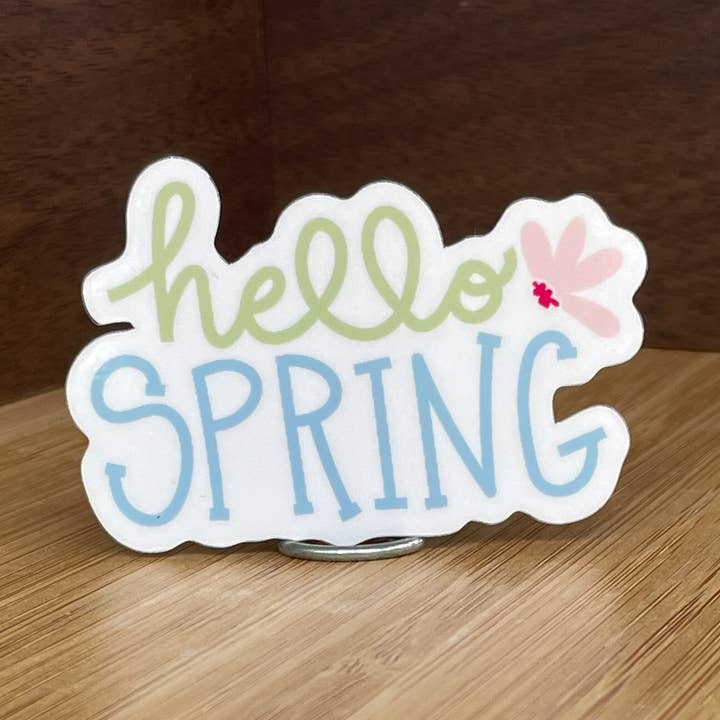 Autocollant Hello Spring pour la vente par Lovely Paper