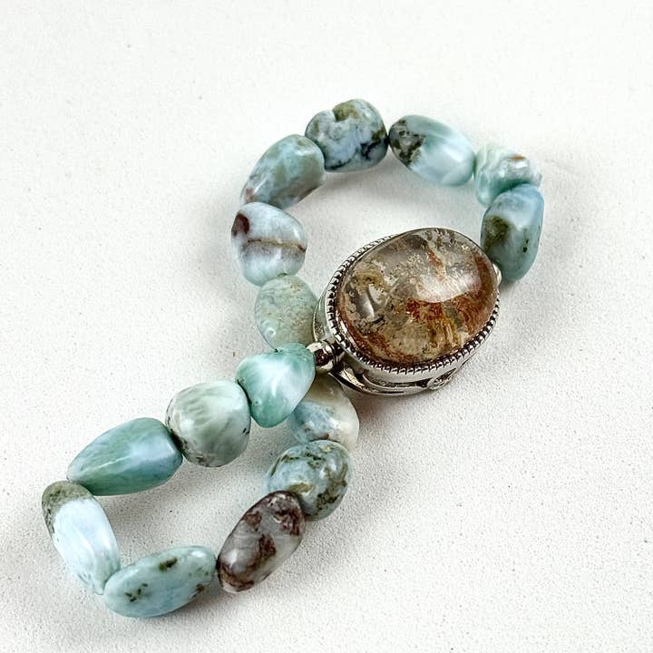 Liv Rocks - Wholesale Beaded Bracelet - Bracelets Garden Quartz w/ Larimar or Blue Lace Agate
